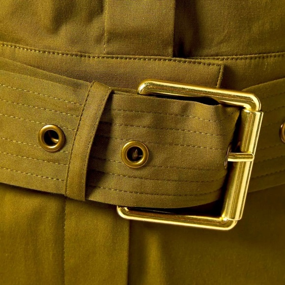 Michael Kors - Utility Army Green Stretch Organic Cotton Jumpsuit Size Small - Picture 3 of 13